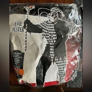 Evil Jester Clown Adult Halloween Costume With Mask Small 38 40
